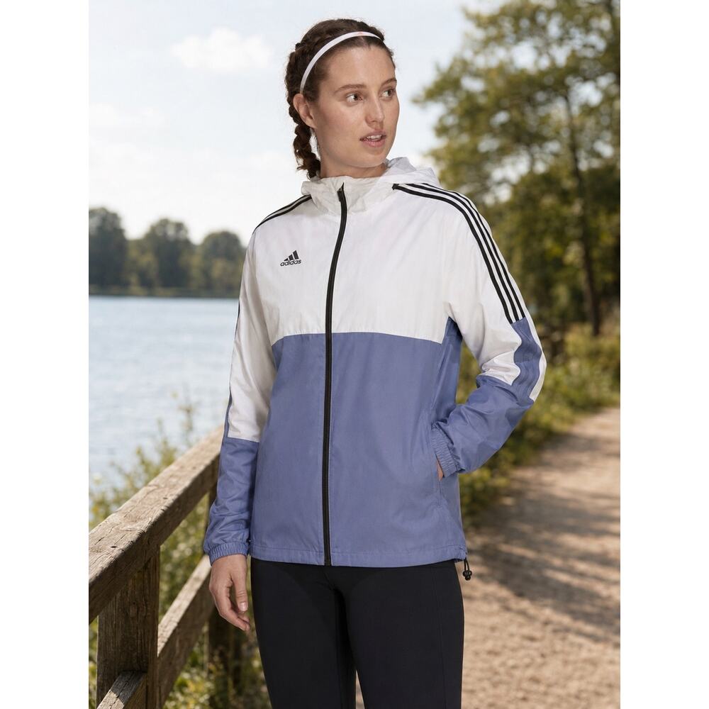 ADIDAS WINDBREAKER TIRO BLOCKING - WHITE/ORBIT VIOLET WOMEN Size M.